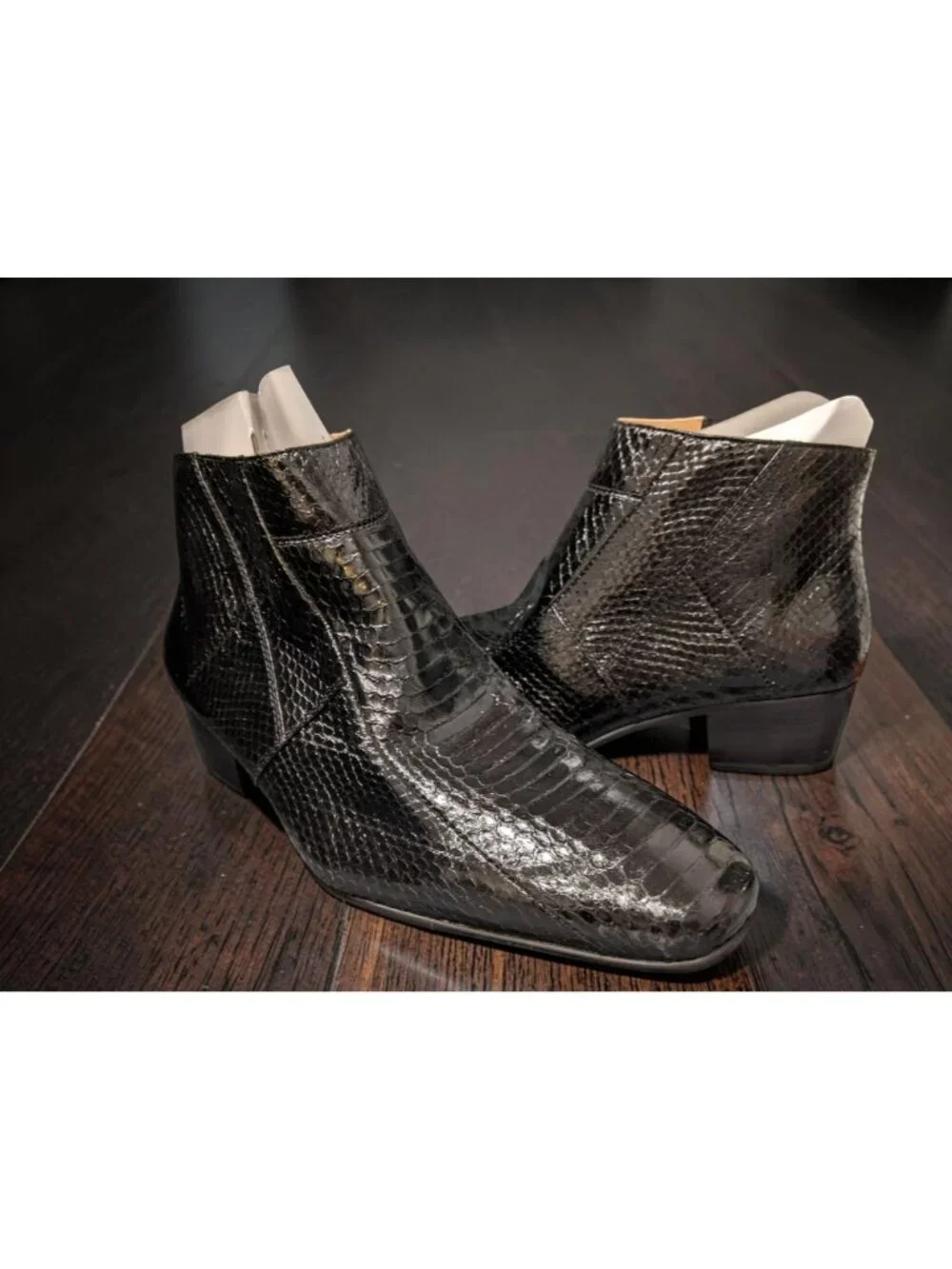 Men's Giorgio Brutini Black Natural Genuine Snakeskin Boots Size 8 NEW IN BOX!!!
